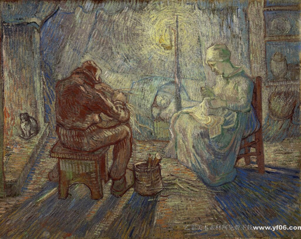 366 梵高 Evening (after Millet)