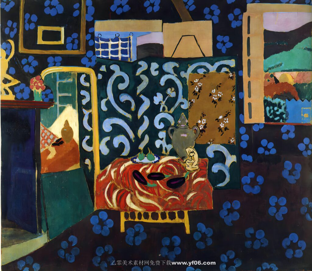马蒂斯油画高清素材免费下载——马蒂斯的画室-乙霏美术素材网
