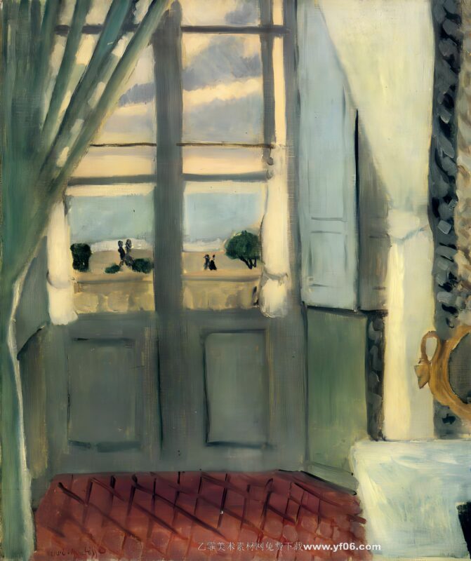 马蒂斯油画高清素材免费下载——窗外的风景-乙霏美术素材网