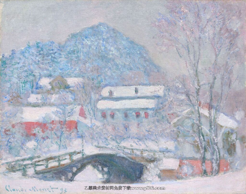 莫奈油画高清素材免费下载——阿根特伊之桥-乙霏美术素材网