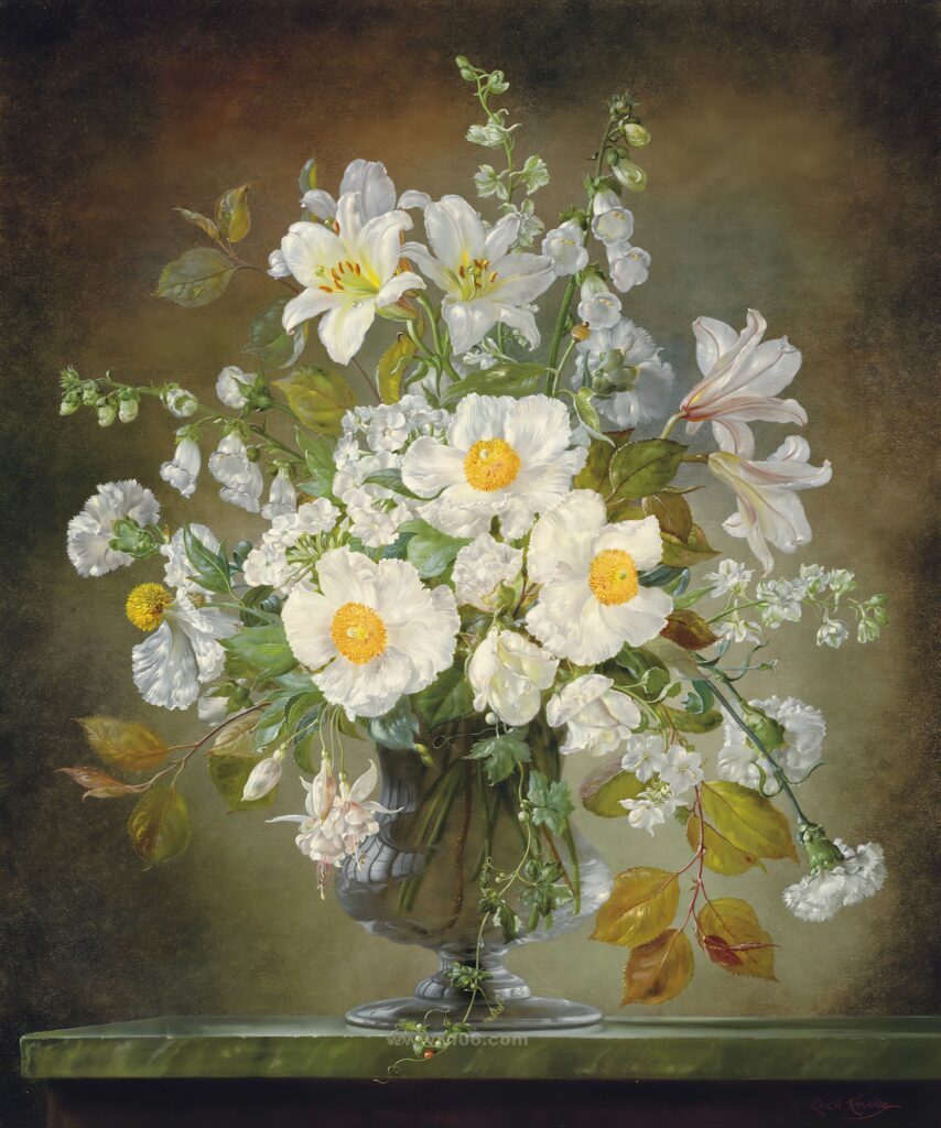 10p古典鲜花静物油画合集四十四-乙霏美术素材网