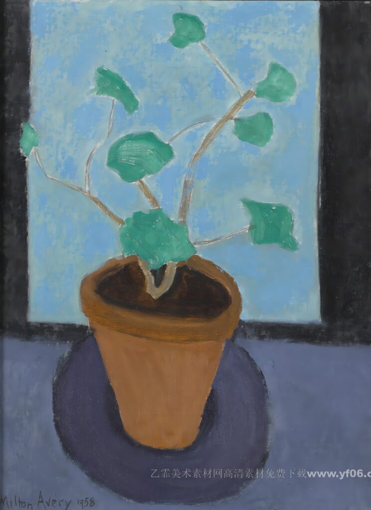 4p米尔顿艾弗里Milton Avery装饰画油画素材高清图下载静物鲜花一-乙霏美术素材网