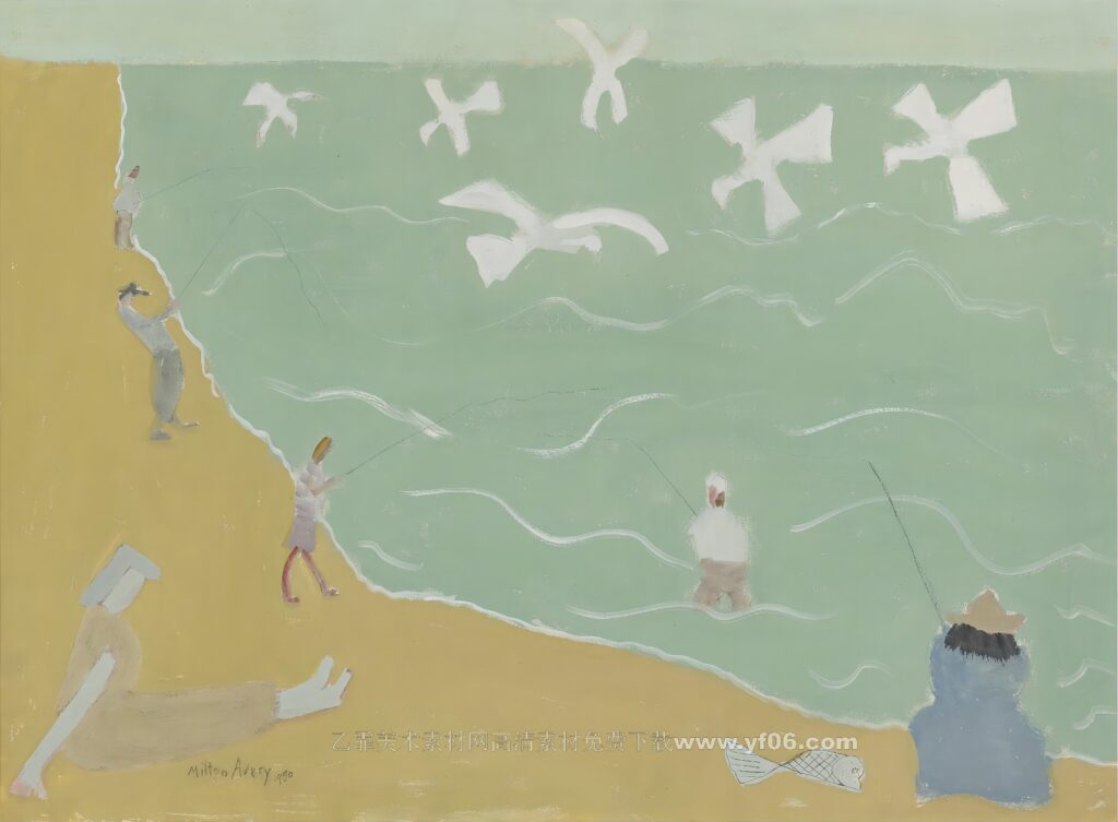 4p米尔顿艾弗里Milton Avery装饰画油画素材高清图下载人物四-乙霏美术素材网