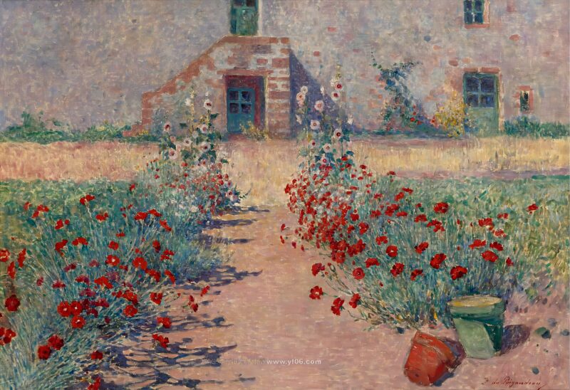 费迪南德·杜·普伊戈多高清油画素材免费下载——花园2-乙霏美术素材网