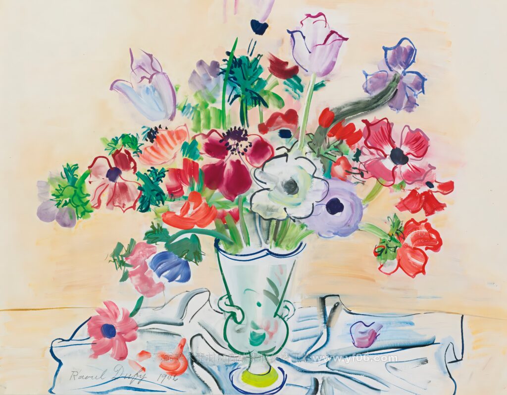 4p劳尔·杜飞风景油画装饰画高清素材图下载鲜花静物一-乙霏美术素材网