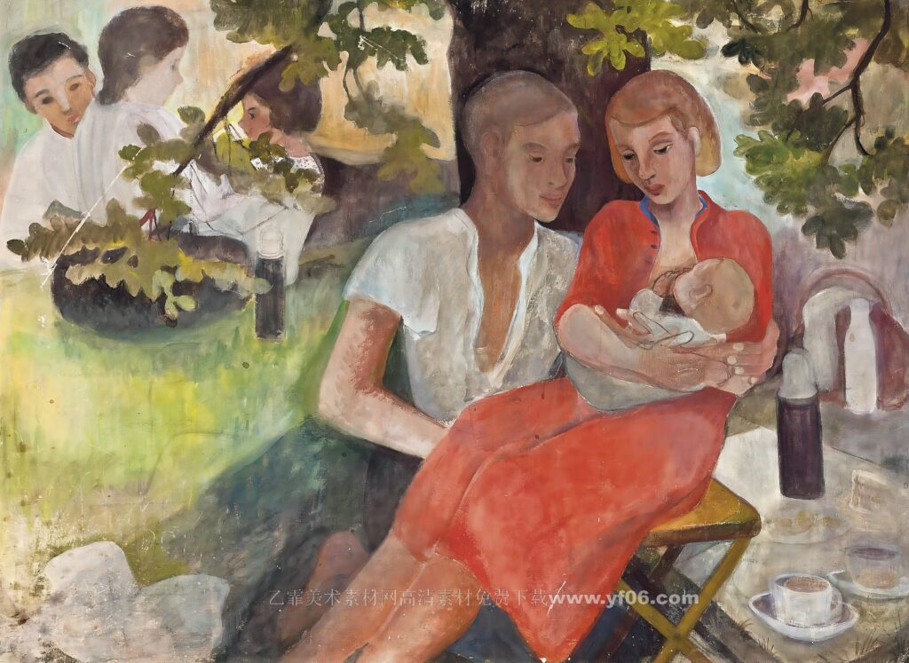 9p卡米耶·毕沙罗（Camille Pissarro）人物油画一-乙霏美术素材网