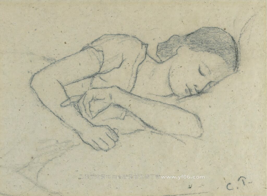 9p卡米耶·毕沙罗（Camille Pissarro）人物油画一-乙霏美术素材网