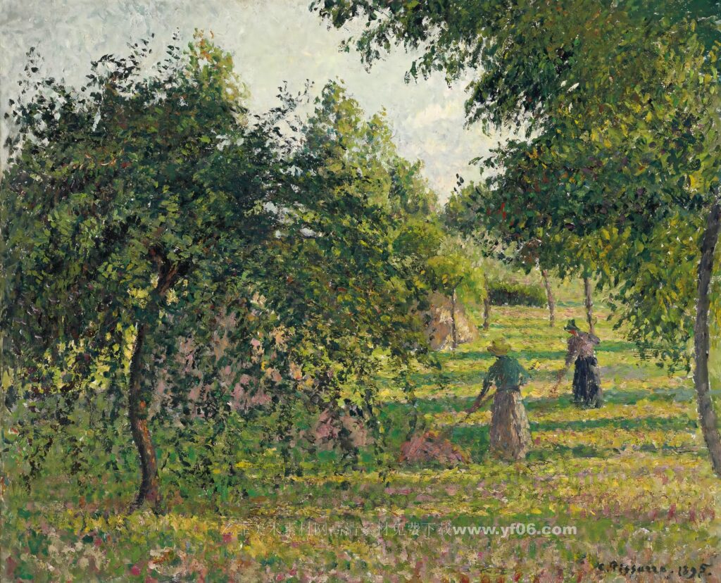 Camille_Pissarro_-_Pommiers_et_faneuses,_Eragny_(1895)_011420