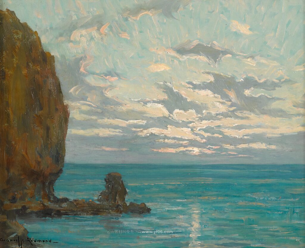 格兰维尔·雷德蒙德高清油画素材免费下载——海景-乙霏美术素材网