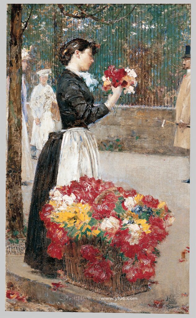 蔡尔德·哈萨姆高清油画装饰画素材下载——人物4-乙霏美术素材网