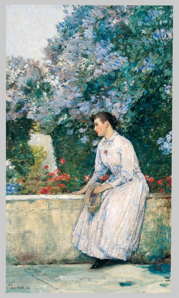 蔡尔德·哈萨姆高清油画装饰画素材下载——人物4-乙霏美术素材网