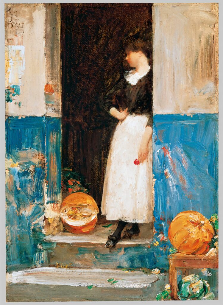 蔡尔德·哈萨姆高清油画装饰画素材下载——人物5-乙霏美术素材网