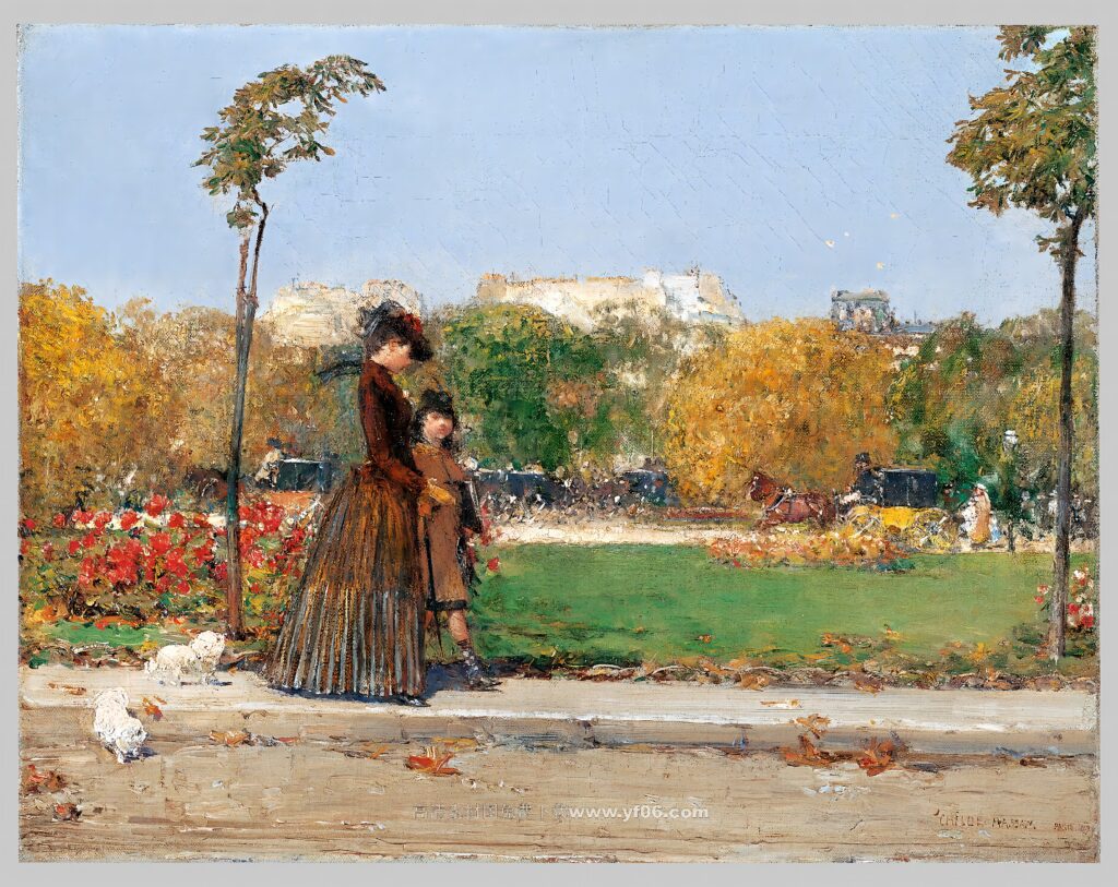 蔡尔德·哈萨姆高清油画装饰画素材下载——人物2-乙霏美术素材网