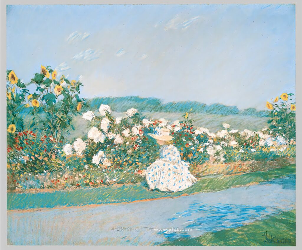 蔡尔德·哈萨姆高清油画装饰画素材下载——人物2-乙霏美术素材网