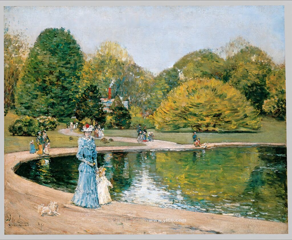 蔡尔德·哈萨姆高清油画装饰画素材下载——人物2-乙霏美术素材网