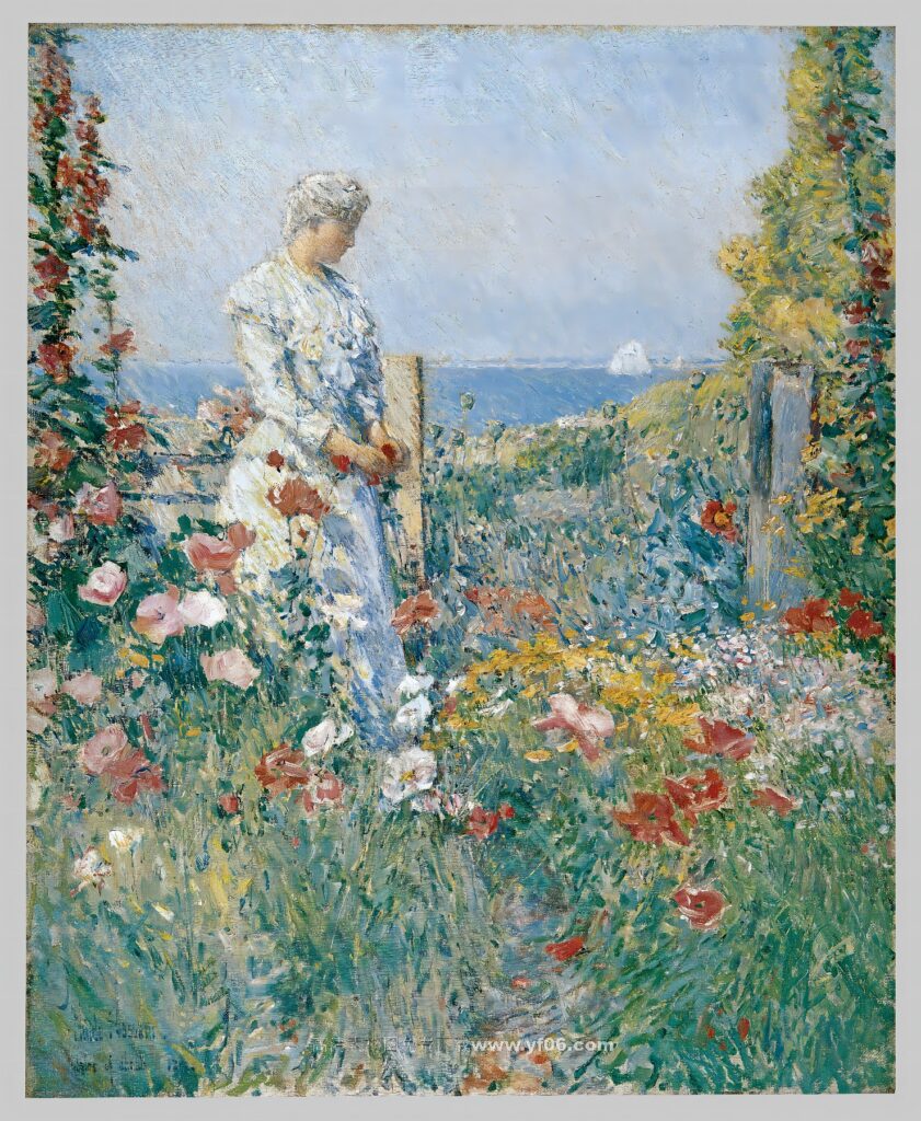 蔡尔德·哈萨姆高清油画装饰画素材下载——人物5-乙霏美术素材网