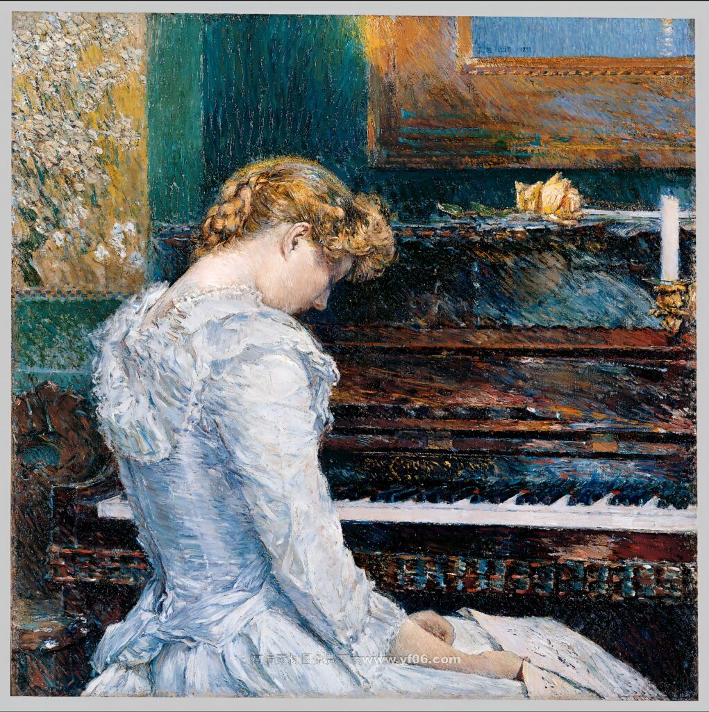 蔡尔德·哈萨姆高清油画装饰画素材下载——人物1-乙霏美术素材网