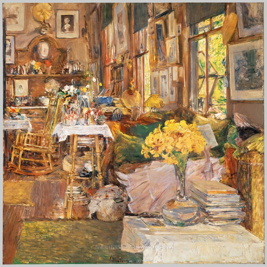 蔡尔德·哈萨姆高清油画装饰画素材下载——风景6-乙霏美术素材网