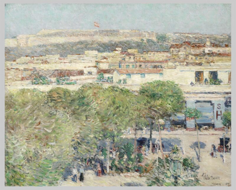 蔡尔德·哈萨姆高清油画装饰画素材下载——风景6-乙霏美术素材网