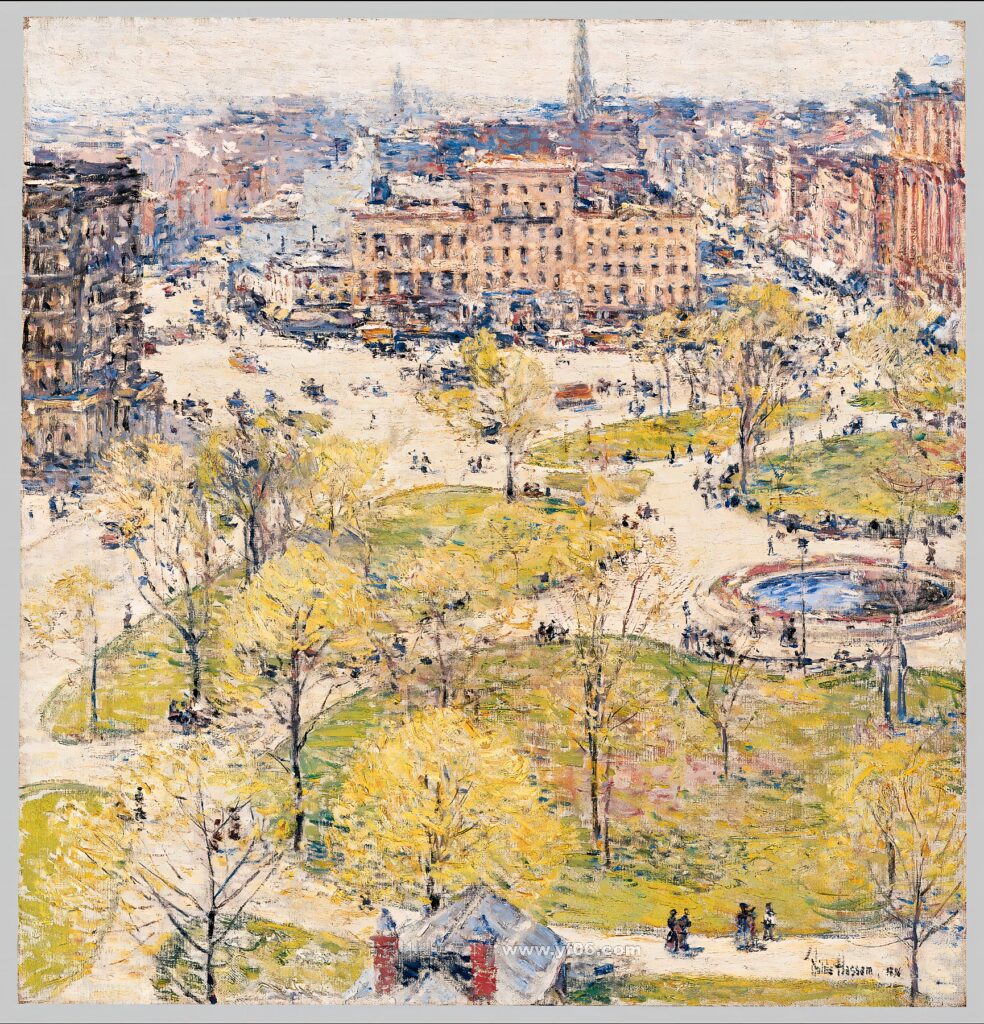 蔡尔德·哈萨姆高清油画装饰画素材下载——风景6-乙霏美术素材网