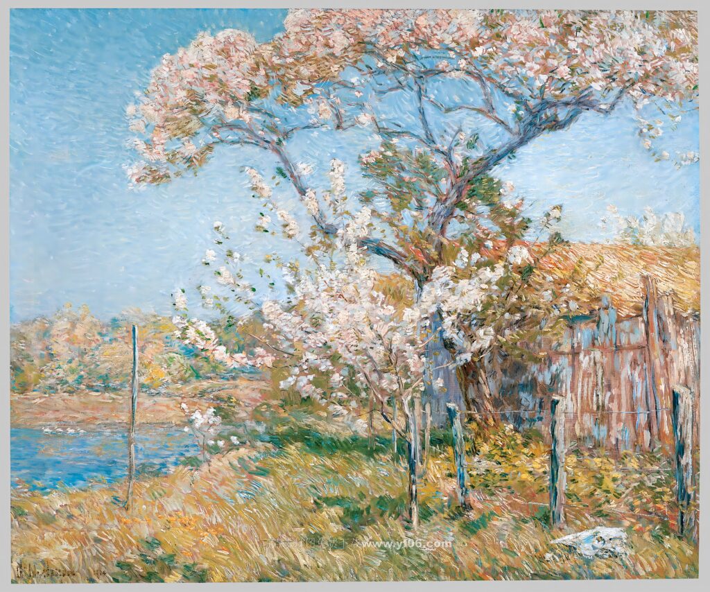 蔡尔德·哈萨姆高清油画装饰画素材下载——风景5-乙霏美术素材网