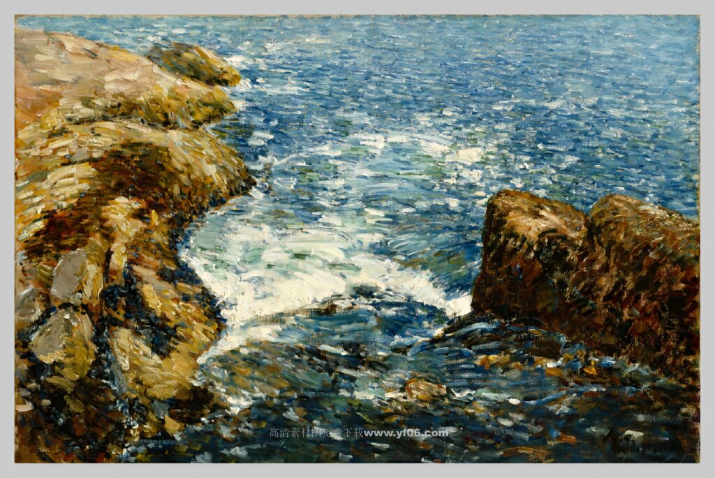 蔡尔德·哈萨姆高清油画装饰画素材下载——风景3-乙霏美术素材网