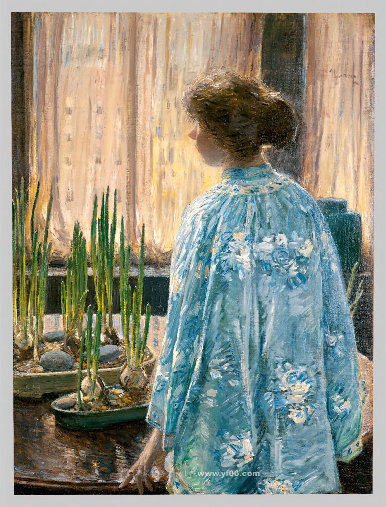 蔡尔德·哈萨姆高清油画装饰画素材下载——人物3-乙霏美术素材网