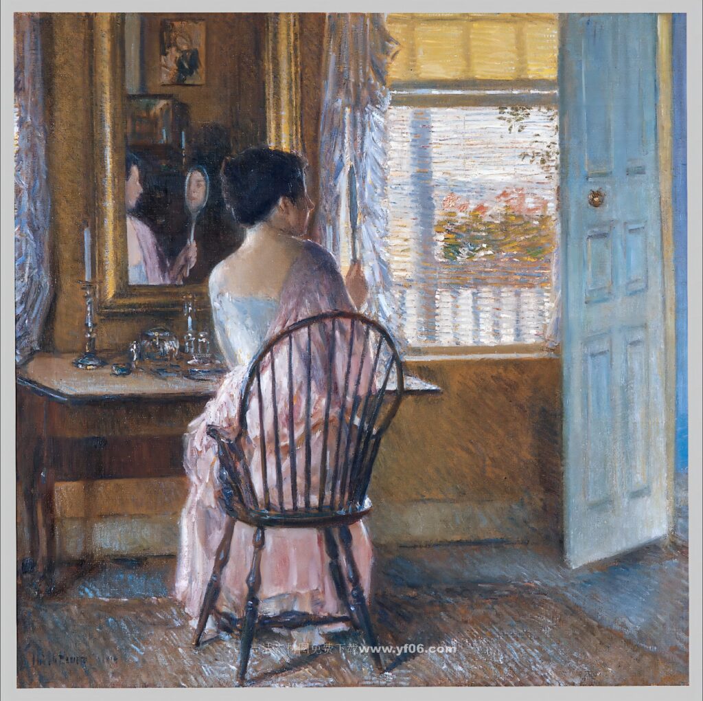 蔡尔德·哈萨姆高清油画装饰画素材下载——人物1-乙霏美术素材网