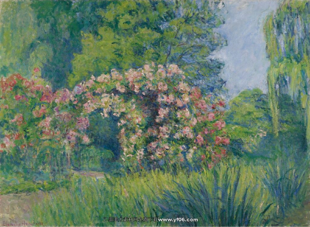 莫奈油画高清素材免费下载——莫奈花园-乙霏美术素材网