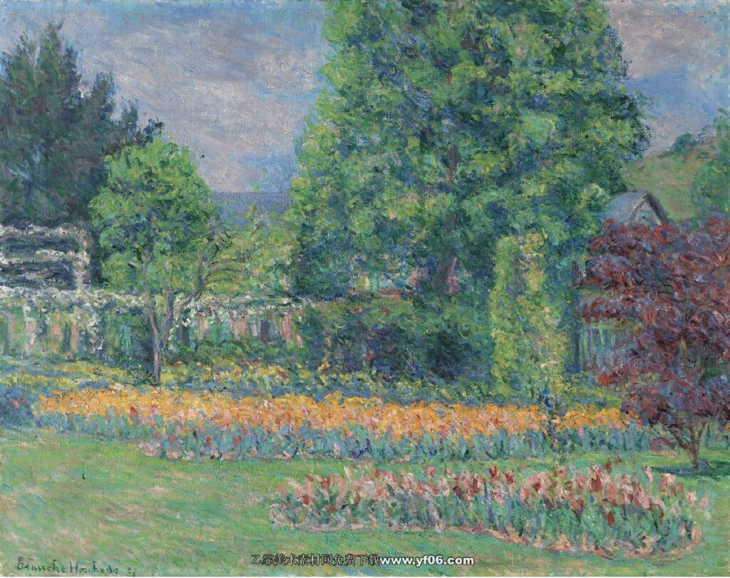 莫奈油画高清素材免费下载——莫奈花园-乙霏美术素材网