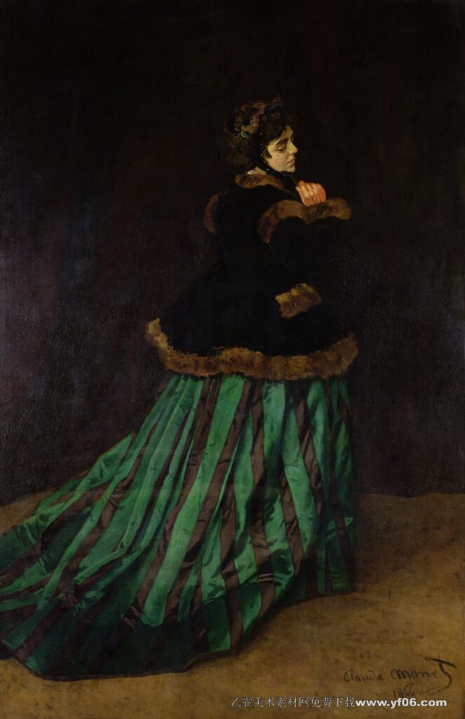 Claude Monet - Camille, or The Woman with a Green Dress, 1866