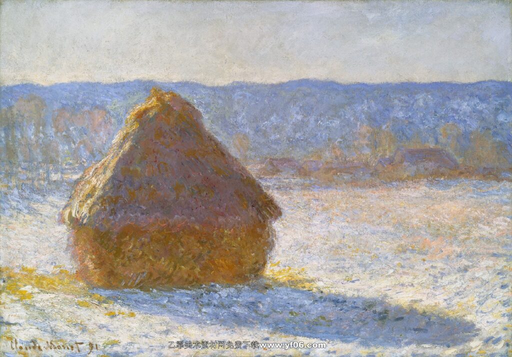 Claude Monet - Haystack in the Morning, Snow Effect, 1891
