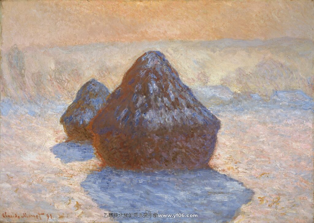 Claude Monet - Haystacks, White Frost Effect, 1891