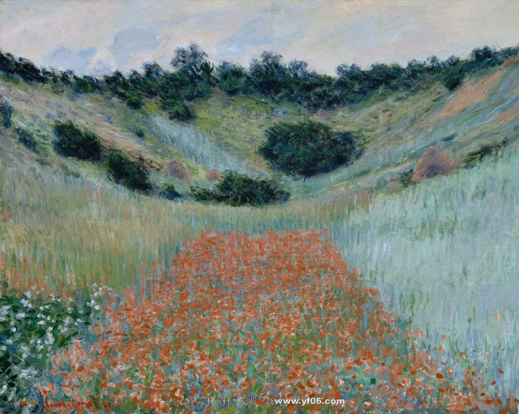 Claude Monet -Poppy Field in a Hollow near Giverny, 1885