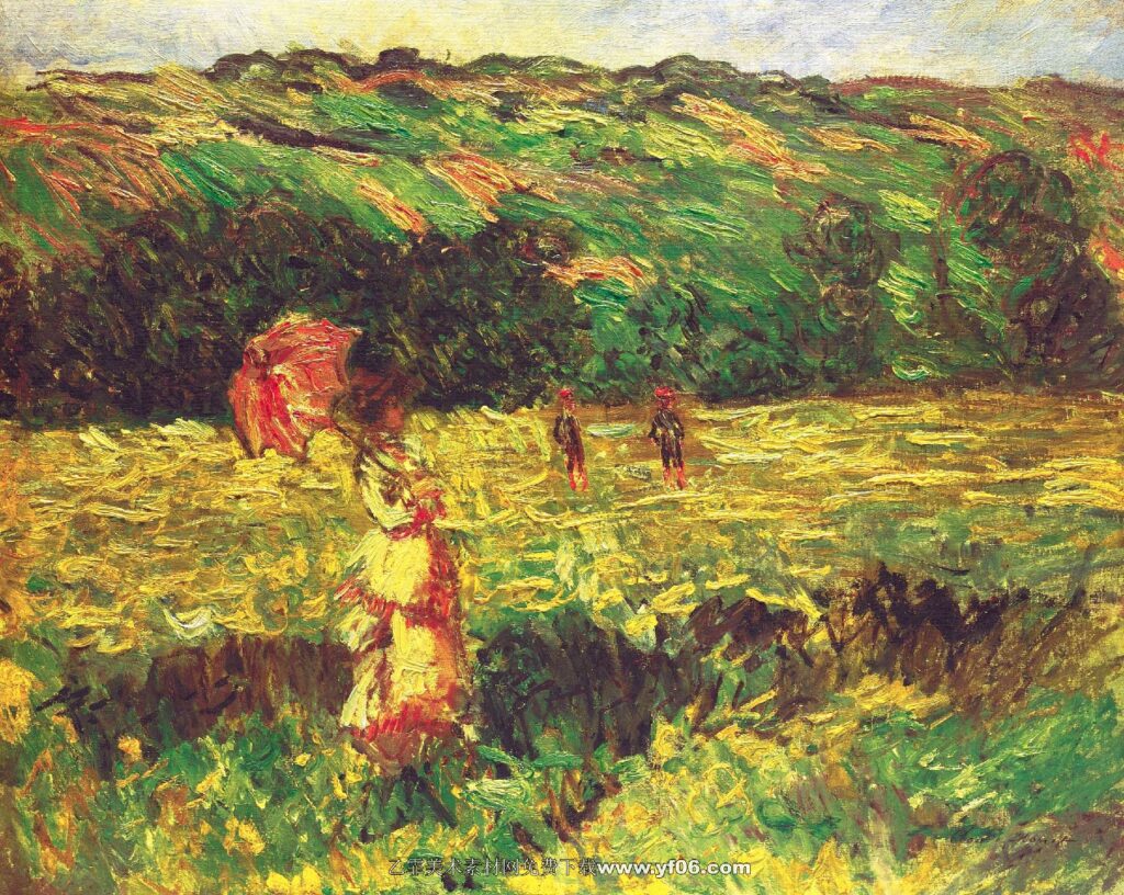 Claude Monet -The Promenade near Limetz, 1887