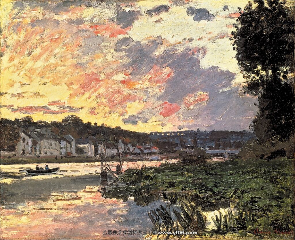 Claude Monet -The Seine at Bougival in the Evening, 1870