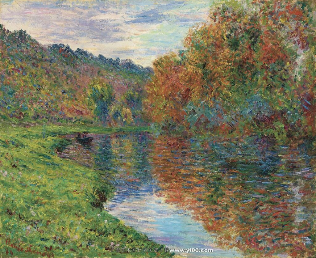 Claude Monet-The Small Arm of Jeufosse, Autumn, 1884