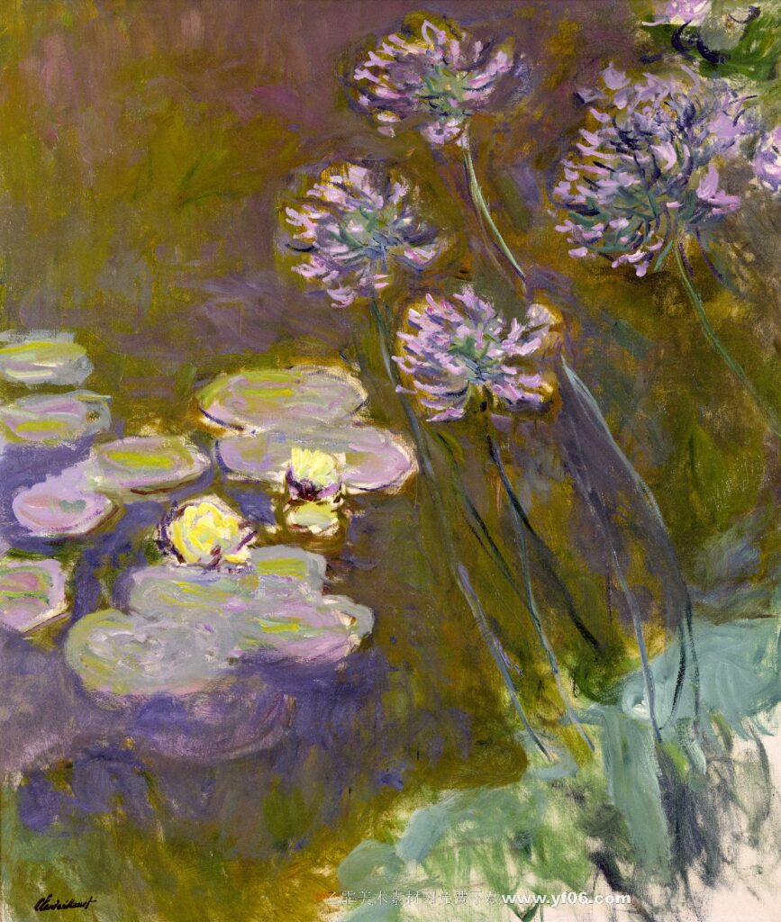Claude Monet -Water Lilies and Agapanthus, 1914-17