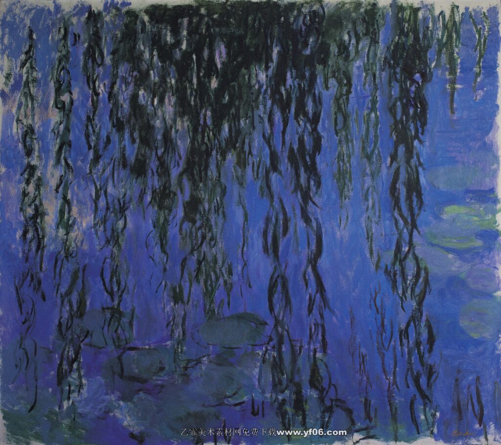 Claude Monet - Water-Lilies and Weeping Willow Branches (1916-1919)