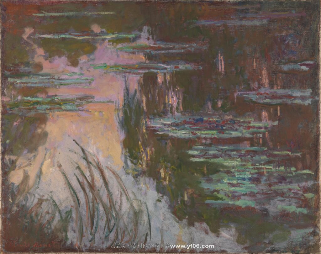 Claude Oscar Monet - Water-Lilies, Setting Sun 1907