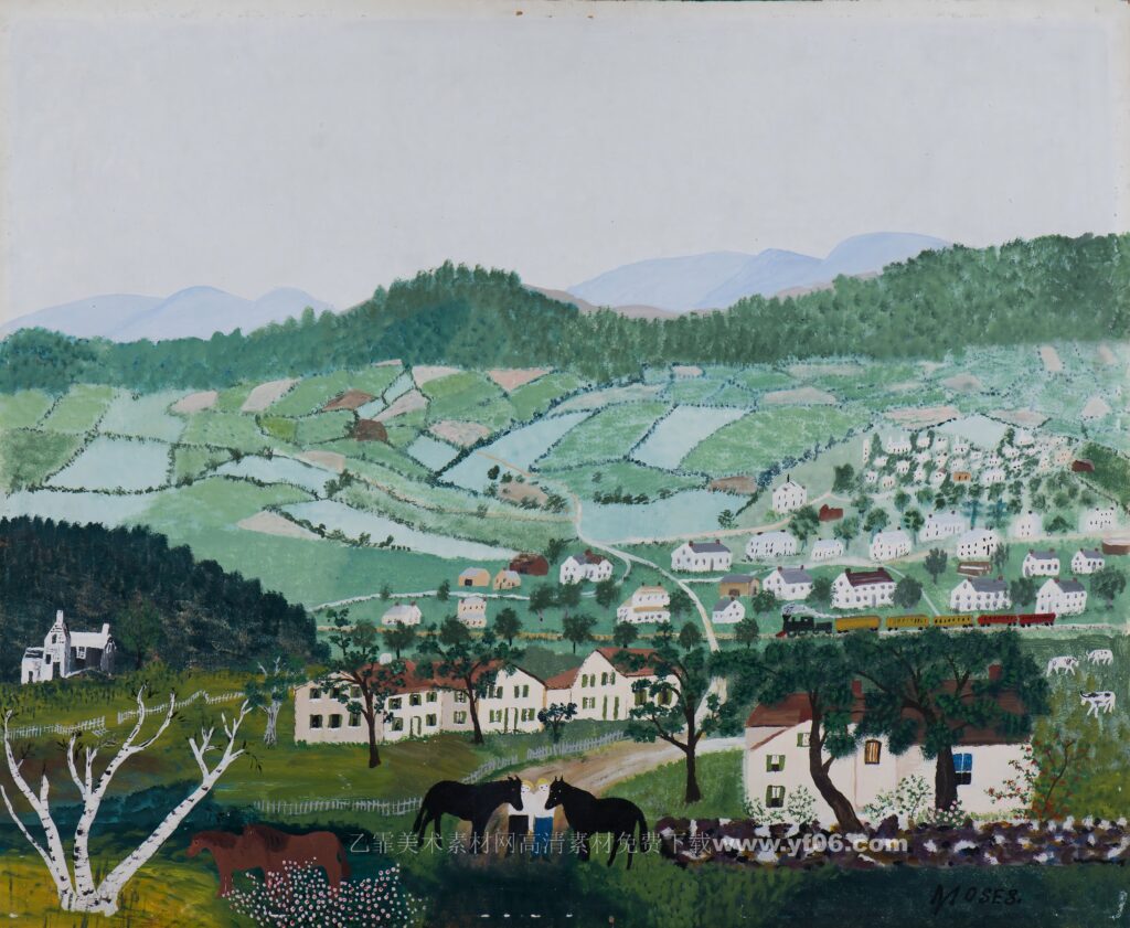 6p摩西奶奶高清油画免费下载装饰画素材下载一-乙霏美术素材网