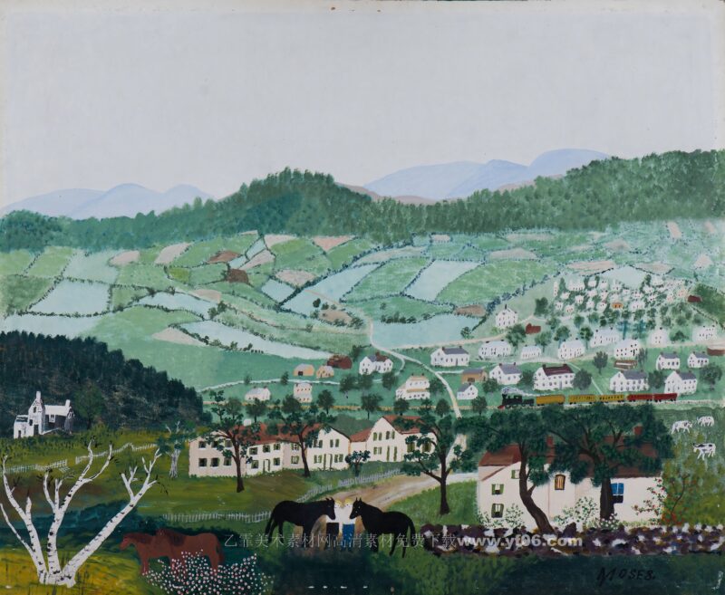 6p摩西奶奶高清油画免费下载装饰画素材下载一-乙霏美术素材网