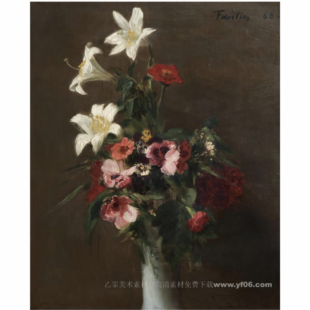 FLEURS DANS UN VASE DE PORCELAINE_124413