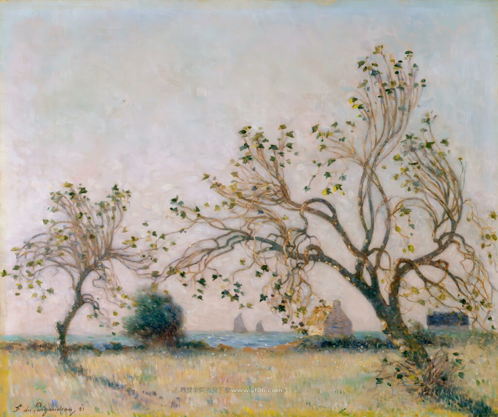 费迪南德·杜·普伊戈多高清油画素材免费下载——树-乙霏美术素材网