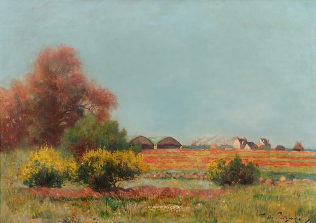 费迪南德·杜·普伊戈多高清油画素材免费下载——花园-乙霏美术素材网