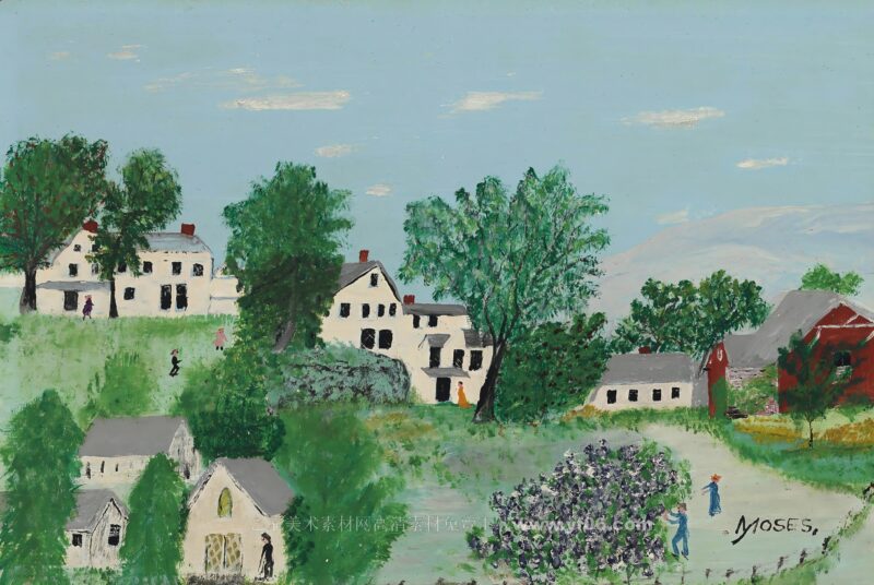 6p摩西奶奶高清油画免费下载装饰画素材下载三-乙霏美术素材网