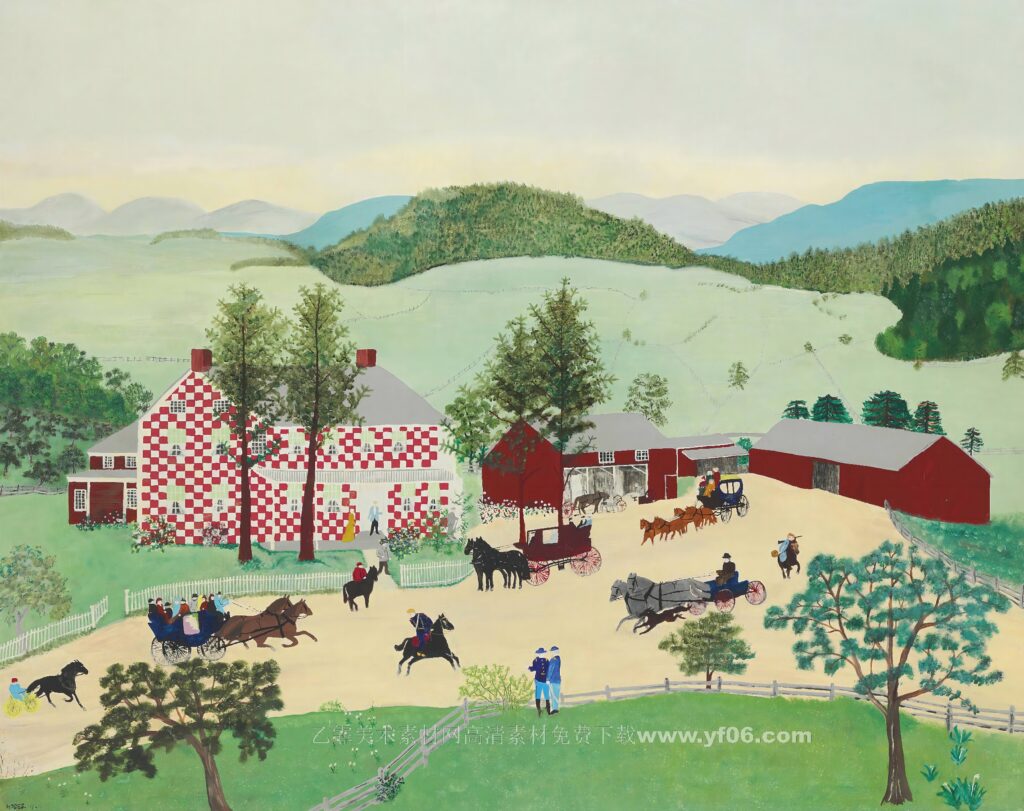 Grandma Moses-The Old Checkered House in 1860, 1944_010247