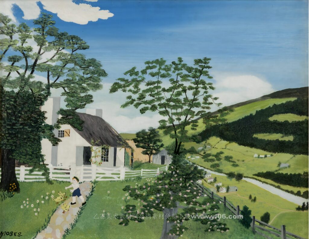 6p摩西奶奶高清油画免费下载装饰画素材下载七-乙霏美术素材网