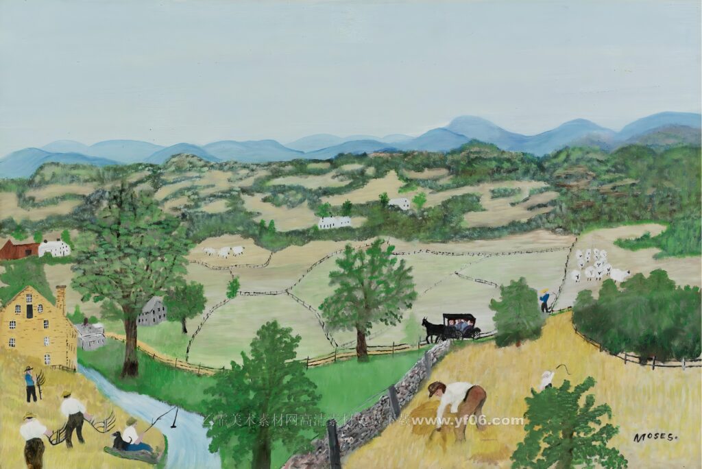 6p摩西奶奶高清油画免费下载装饰画素材下载八-乙霏美术素材网