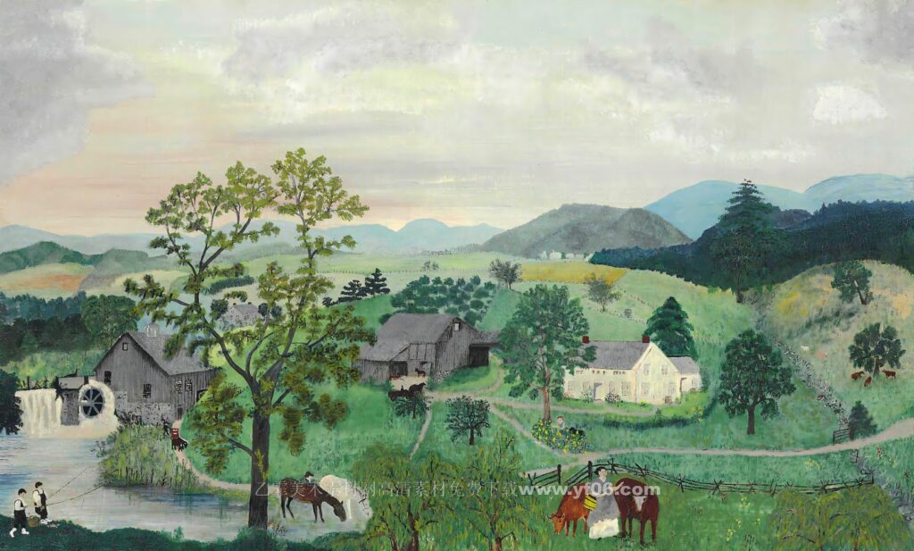 6p摩西奶奶高清油画免费下载装饰画素材下载八-乙霏美术素材网